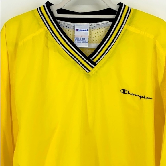 𝅺Champion Windbreaker Jacket 90s Nylon Neon Jacket SZ L - Picture 3 of 10